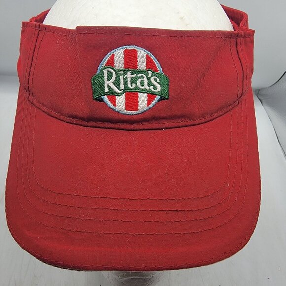 Ritas Adults Red Adjustable Visor Cap Hat Work Wear Casual Outdoors Beach Summer - Picture 5 of 8